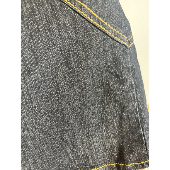 Retro Denim Ruffle Skirt Blue 8 Western Boho Indie Folk Hippie Country Farm 80s - Picture 4 of 11